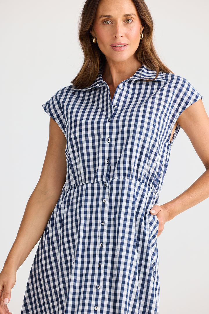 Brave+True BT25373-3 Musings Navy Gingham Dress