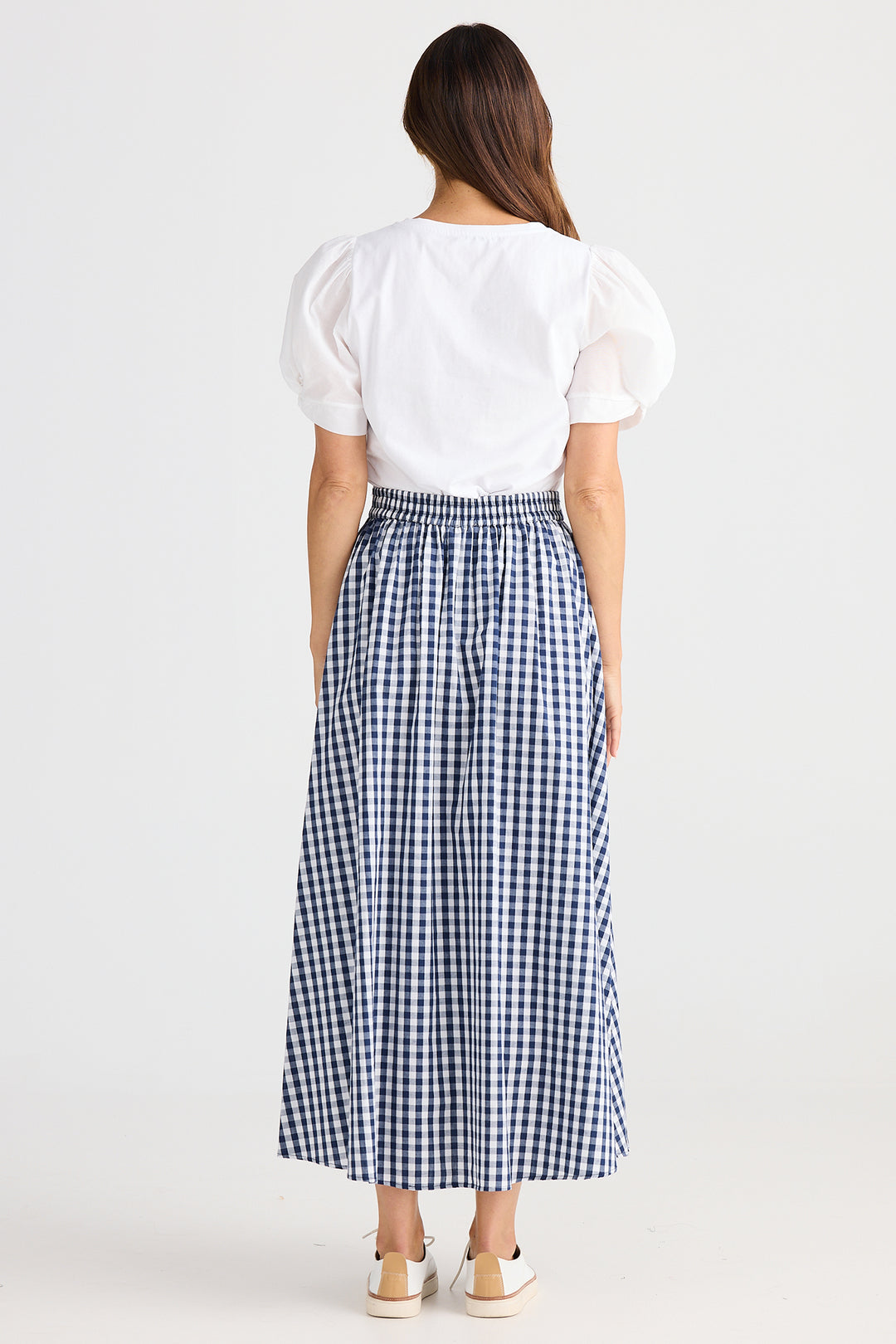 Brave+True BT25384-1 Lucy Navy Gingham Skirt