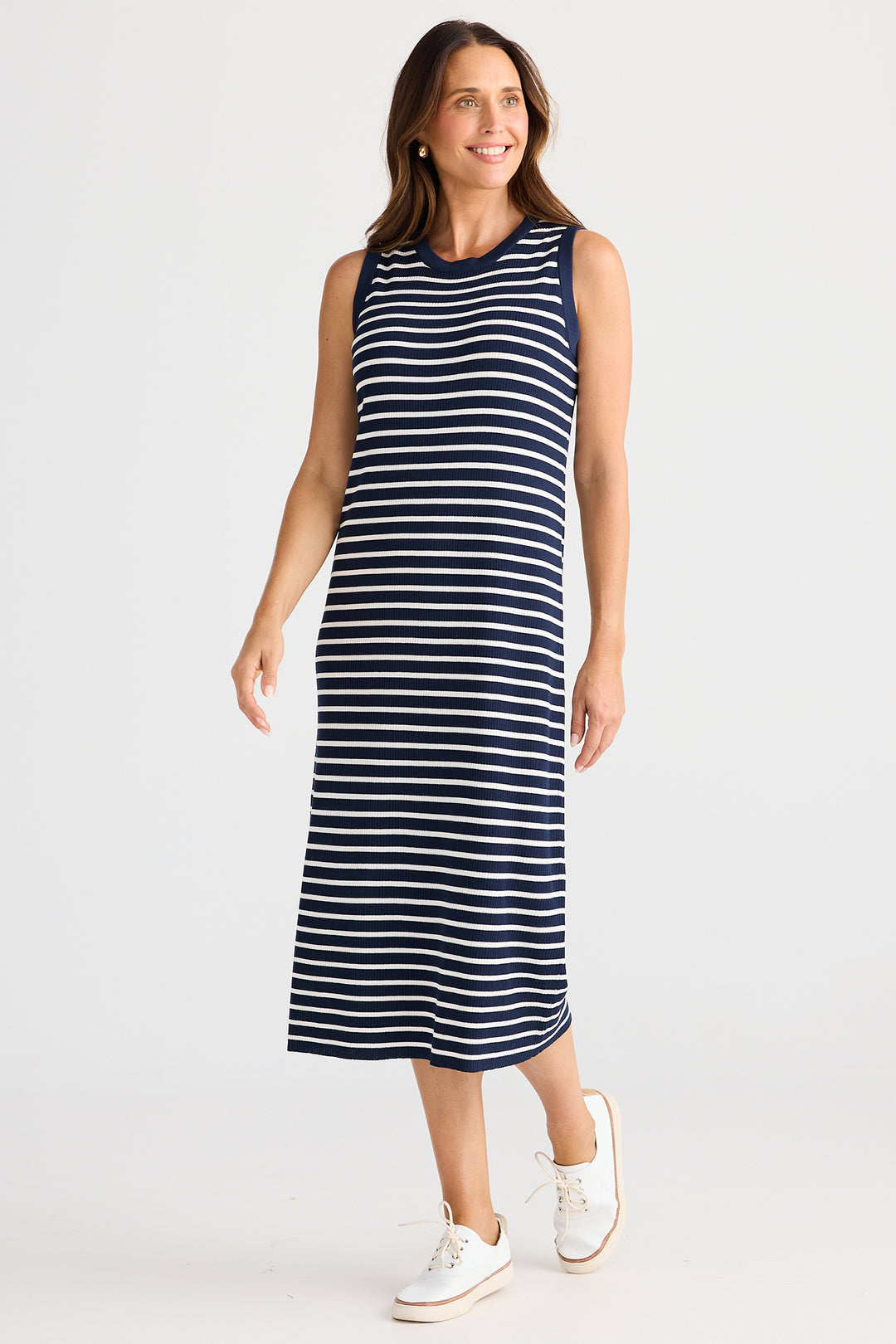 Brave+True BT25463-1 Squad Navy White Stripe Dress