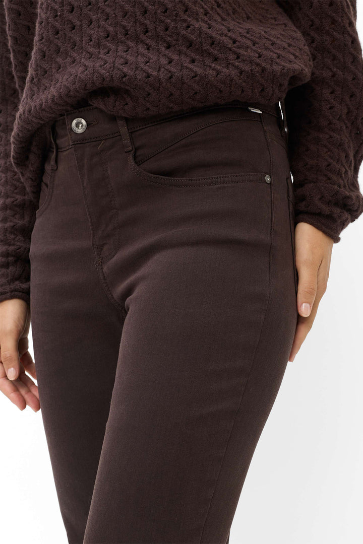Brax Carola brown corduroy trousers, detail view