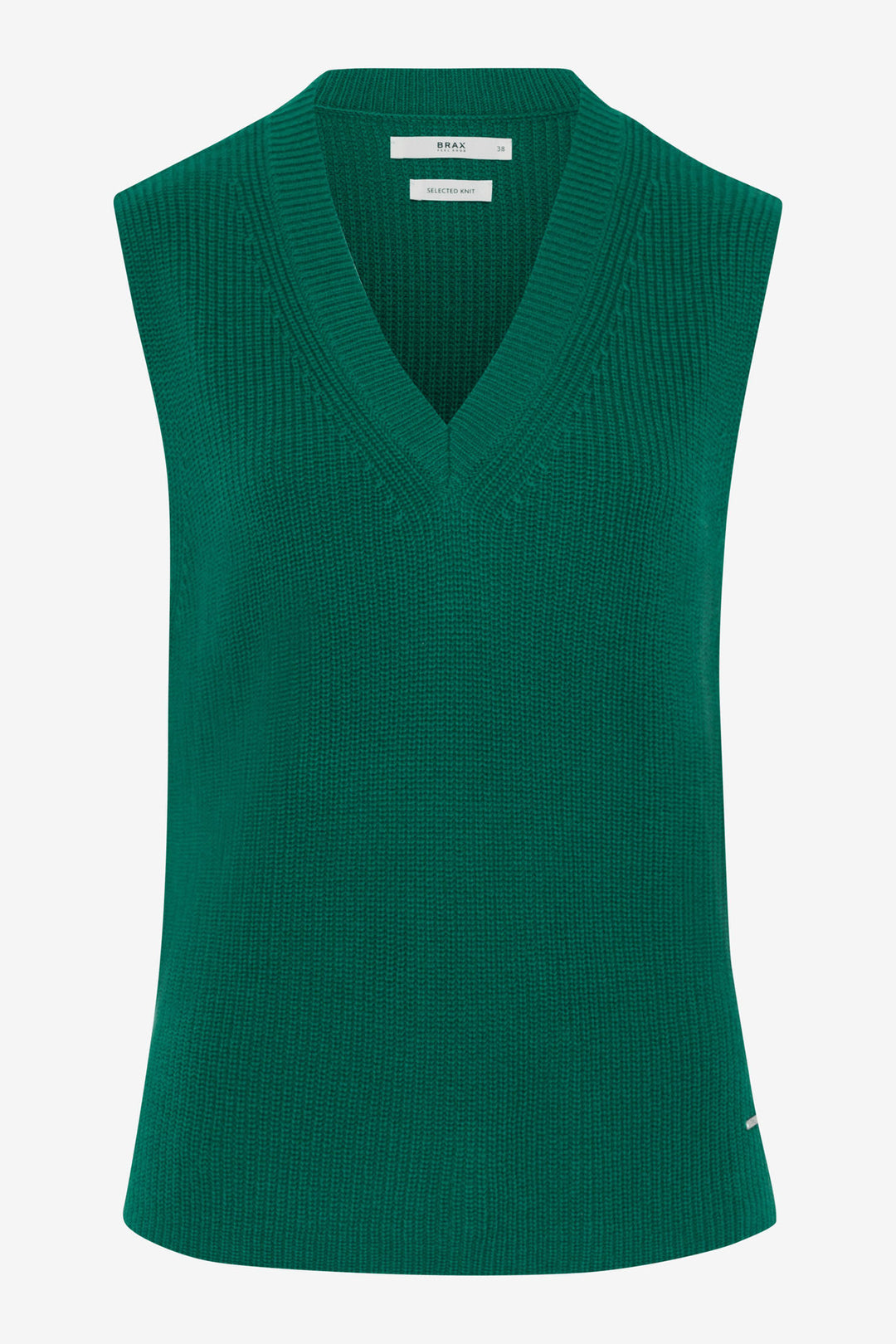 Brax Enie 33-2958 90150500 37 Dark Malachite Green V-Neck Slipover - Shirley Allum Boutique