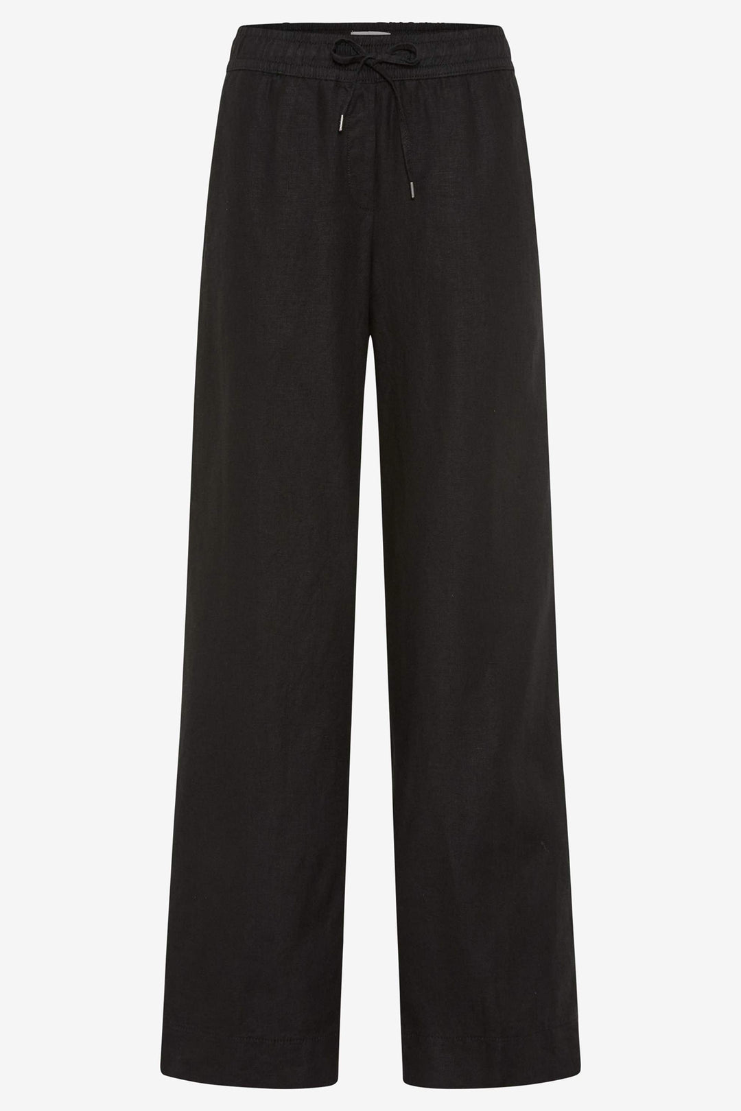 Brax Farina 09-2202 09885020 02 Black Linen Drawstring Waist Trousers