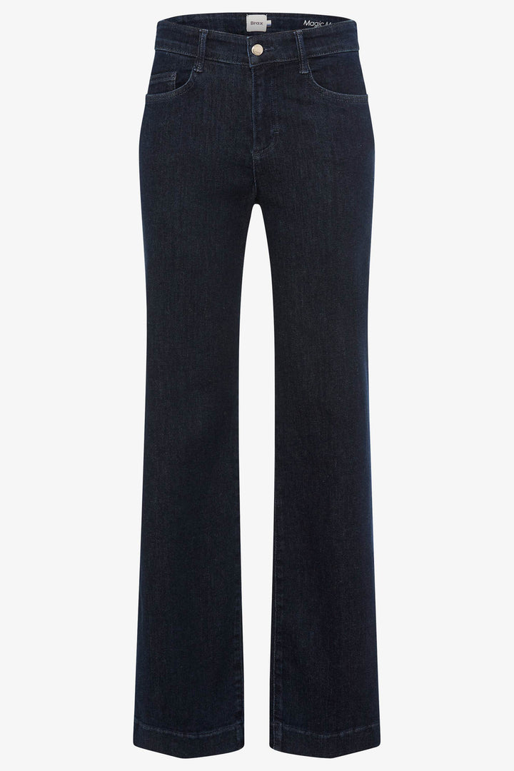 Dark blue jeans on a white background