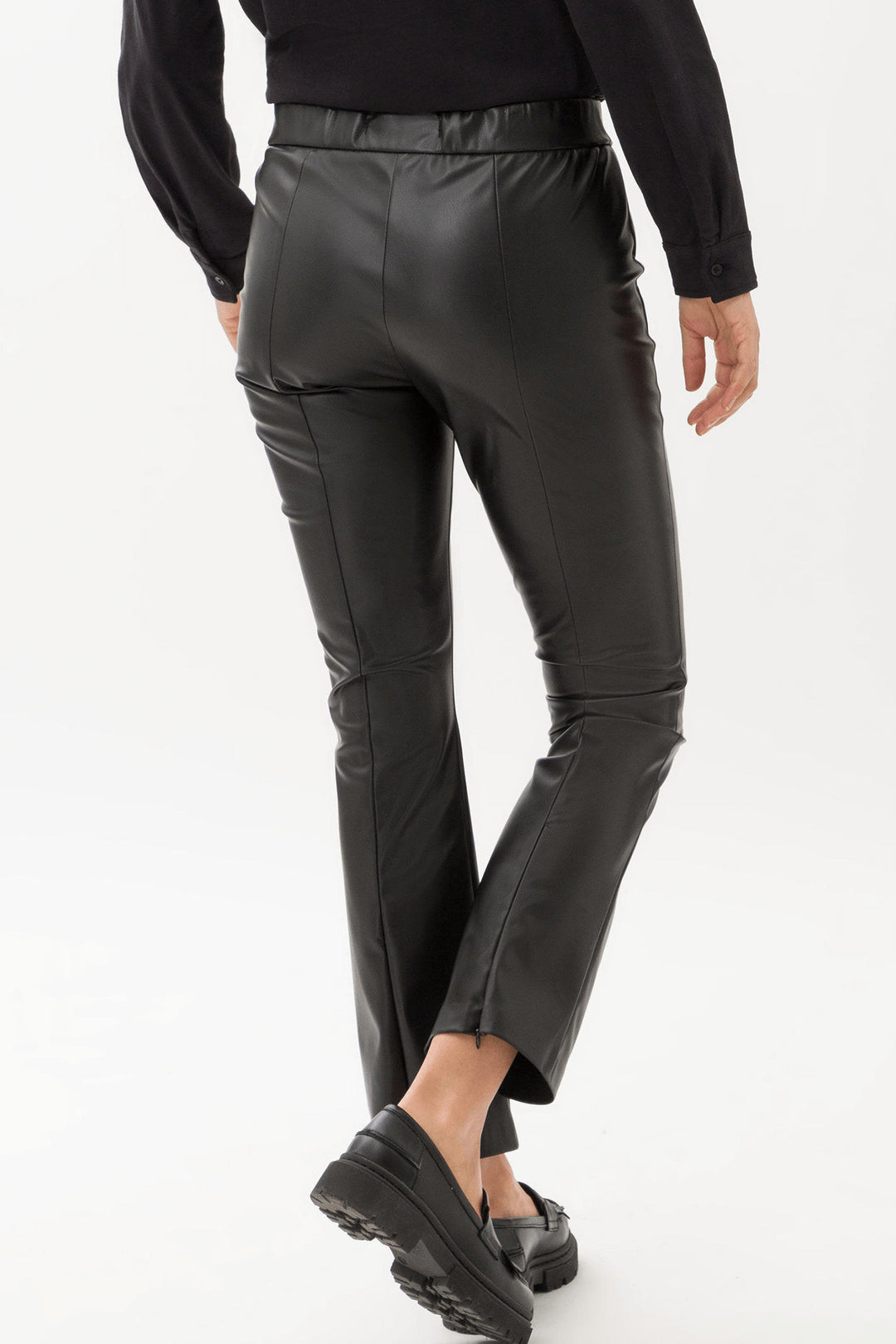 Brax Malou 73-5248 09215820 02 Black Faux Leather Trousers - Shirley Allum Boutique