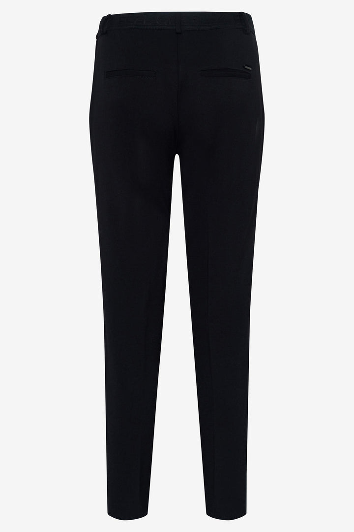 Black pants on a light gray background