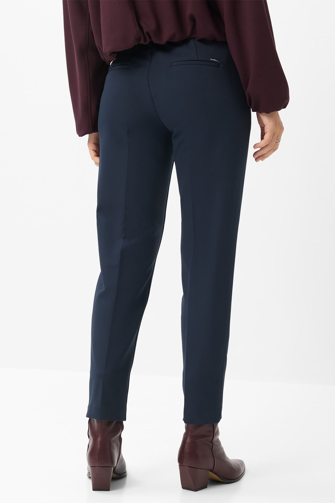 Brax Maron S navy tailored trousers, detail view