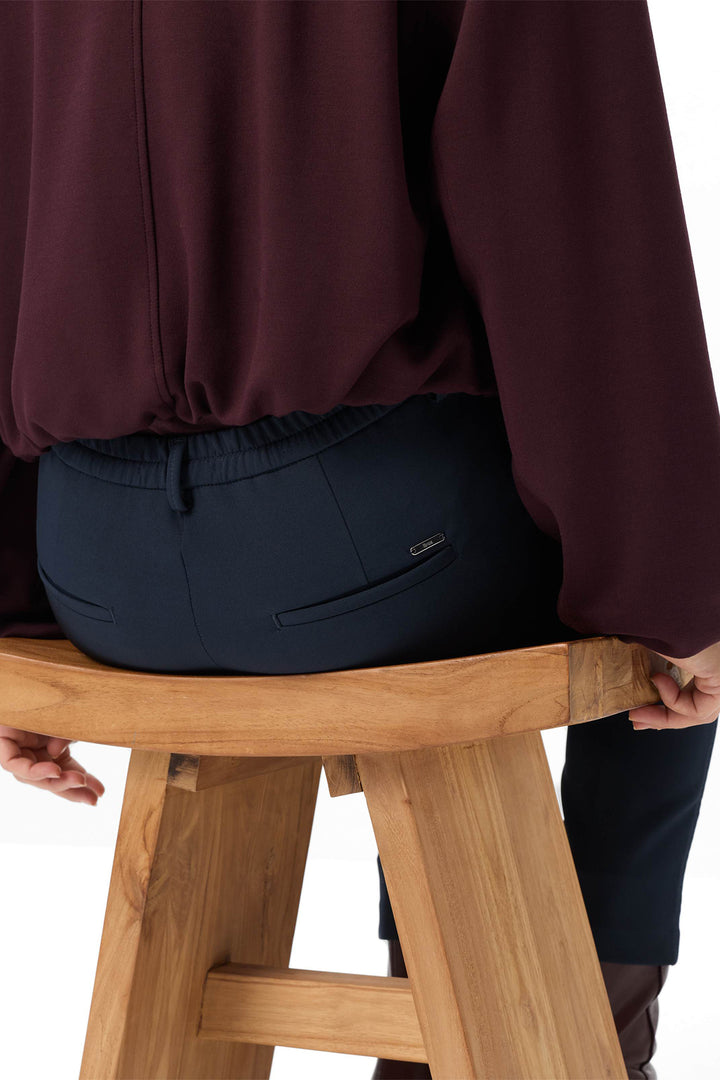 Brax Maron S navy tailored trousers, detail view
