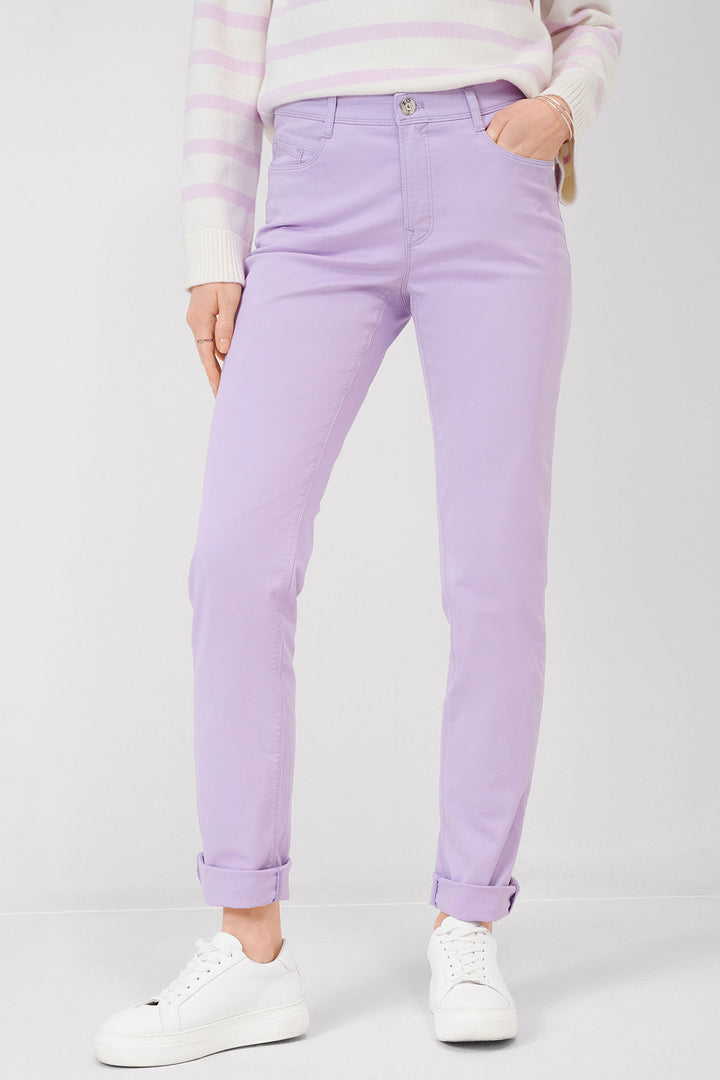 Brax Mary 71-1458 09859420 83 Pale Lilac Five Pocket Jeans - Shirley Allum Boutique