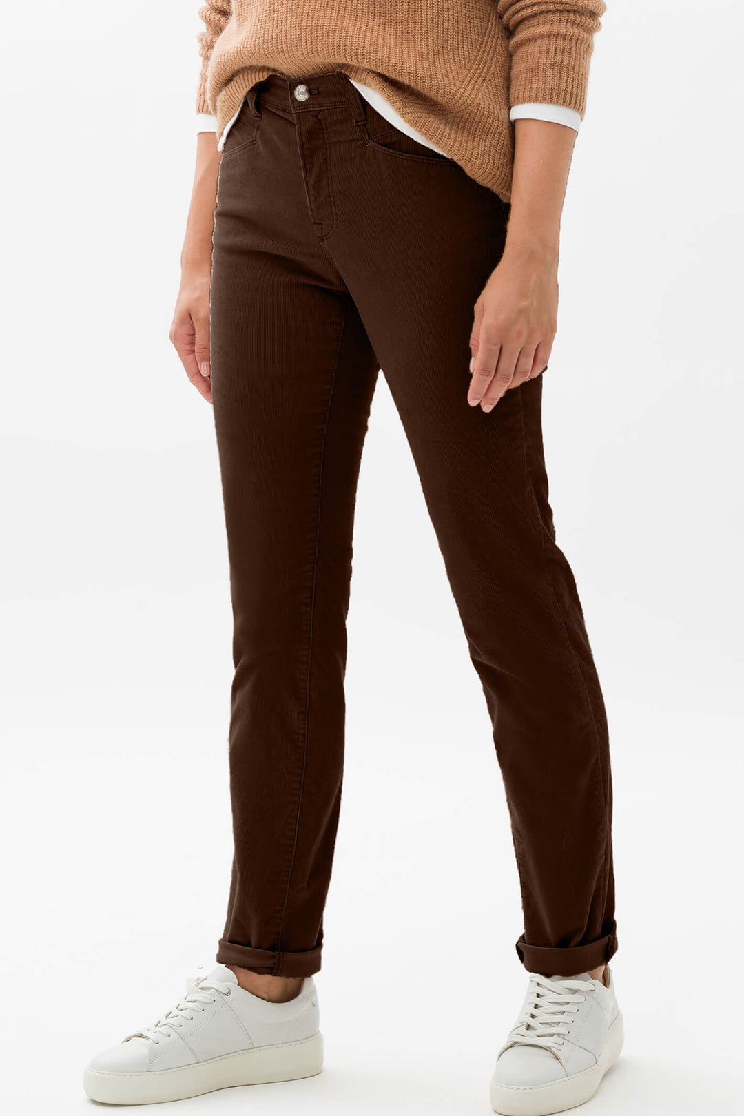 Brax Mary 73-1838 09115720 53 Chocolate Brown Five Pocket Cord Jeans - Shirley Allum Boutique