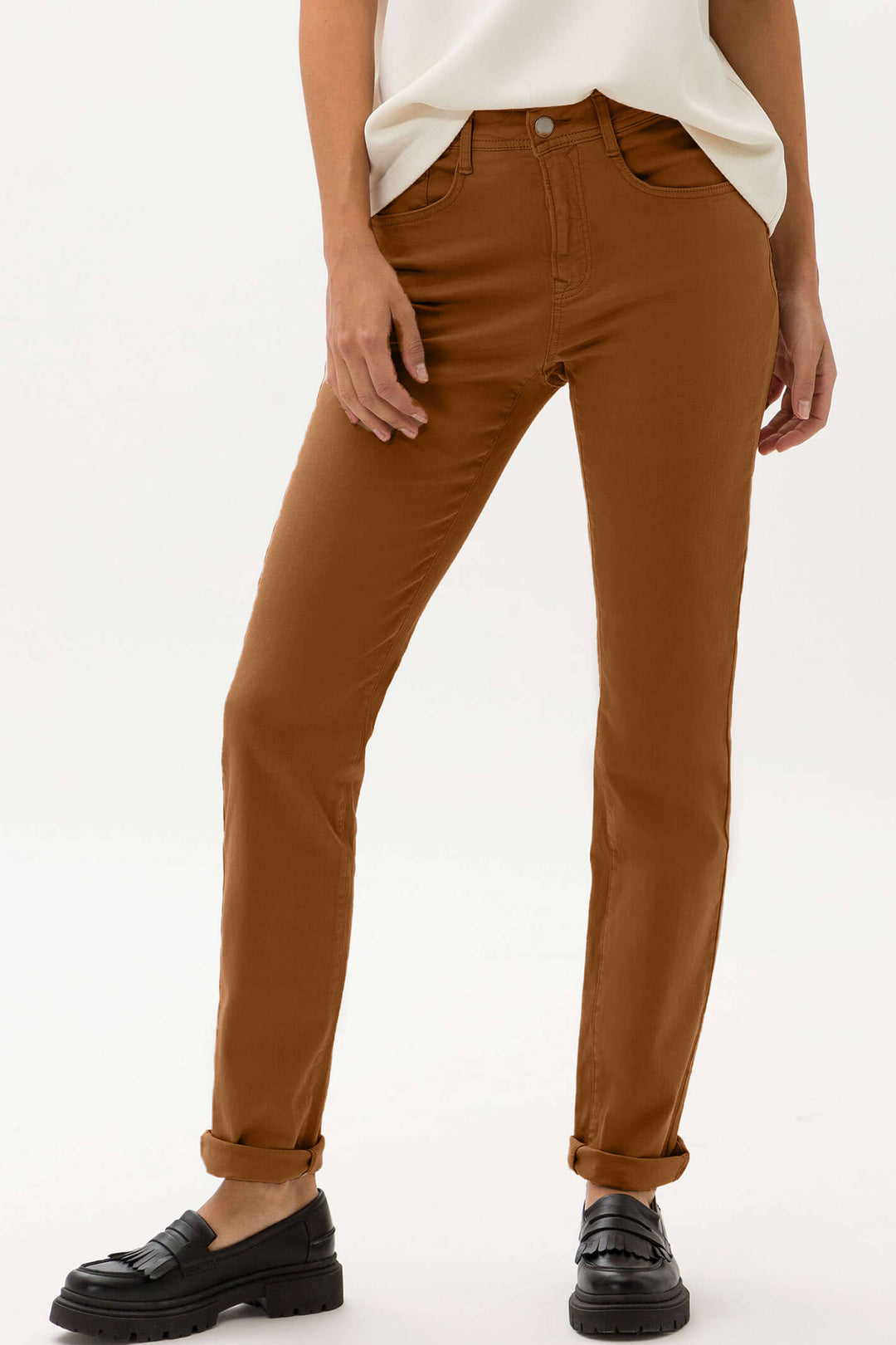 Brax Mary 73-7058-55 09928820  Muscat Brown Five Pocket Jeans - Shirley Allum Boutique