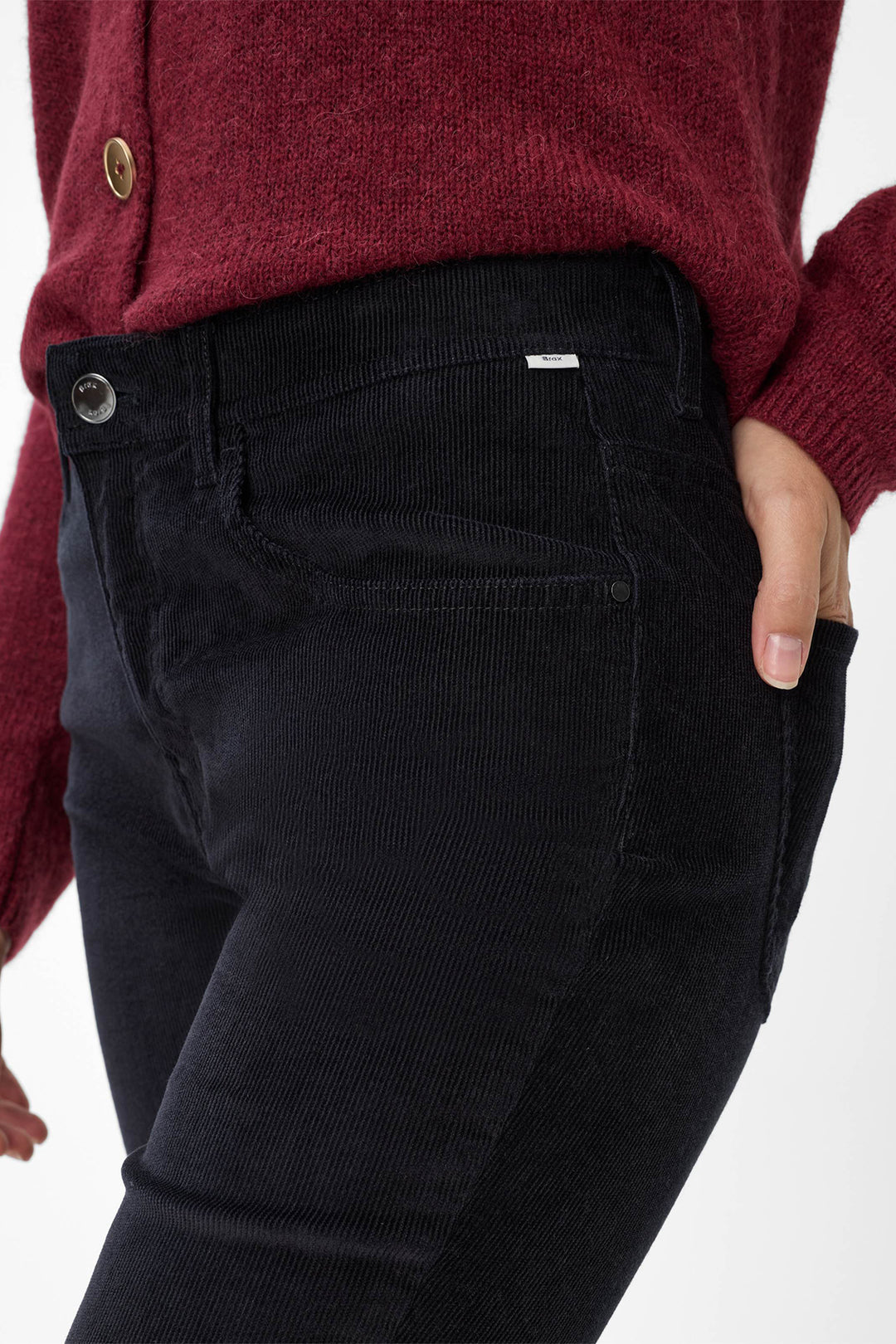 Brax Mary 77-1838 02 9175120 Black Cosy Corduroy Trousers