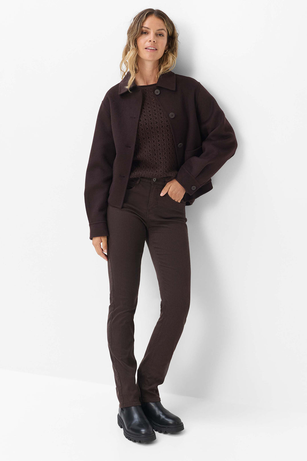 Brax Mary brown skinny jeans, detail view