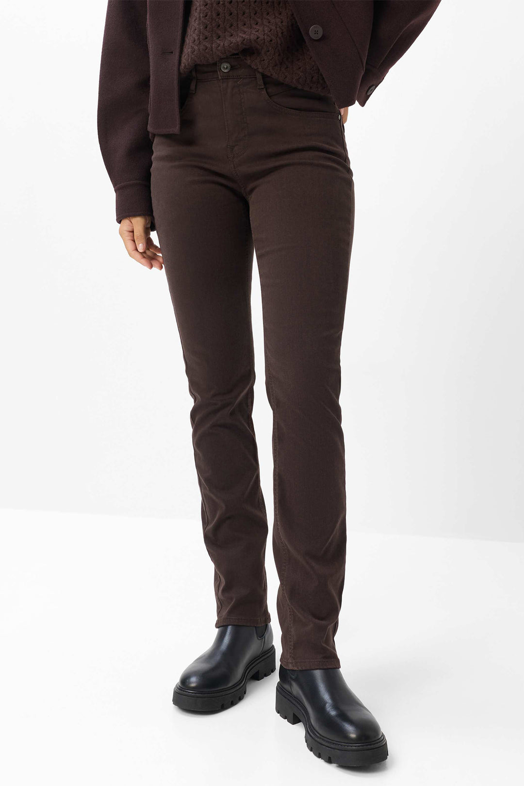Brax Mary brown skinny jeans, detail view