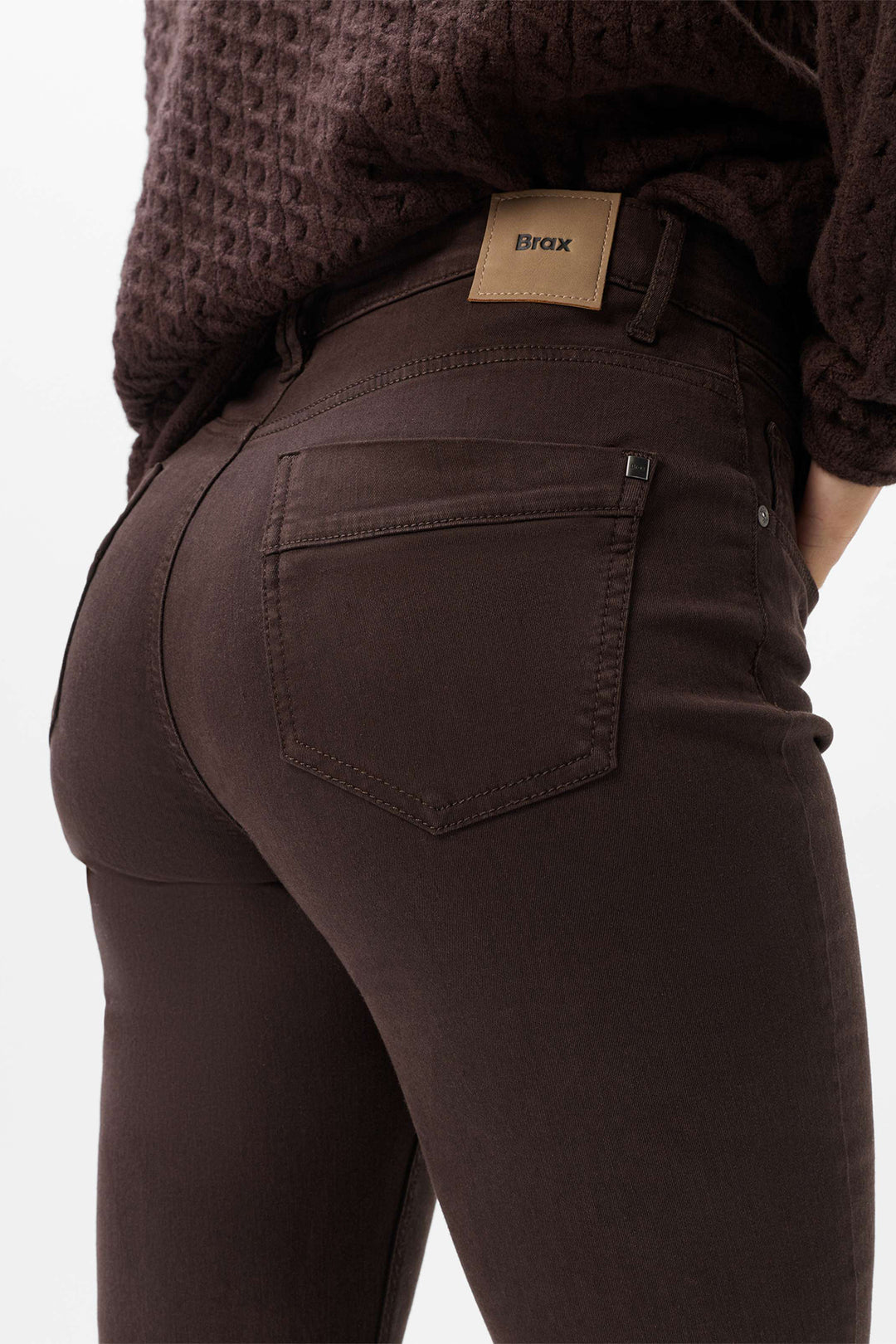 Brax Mary brown skinny jeans, detail view