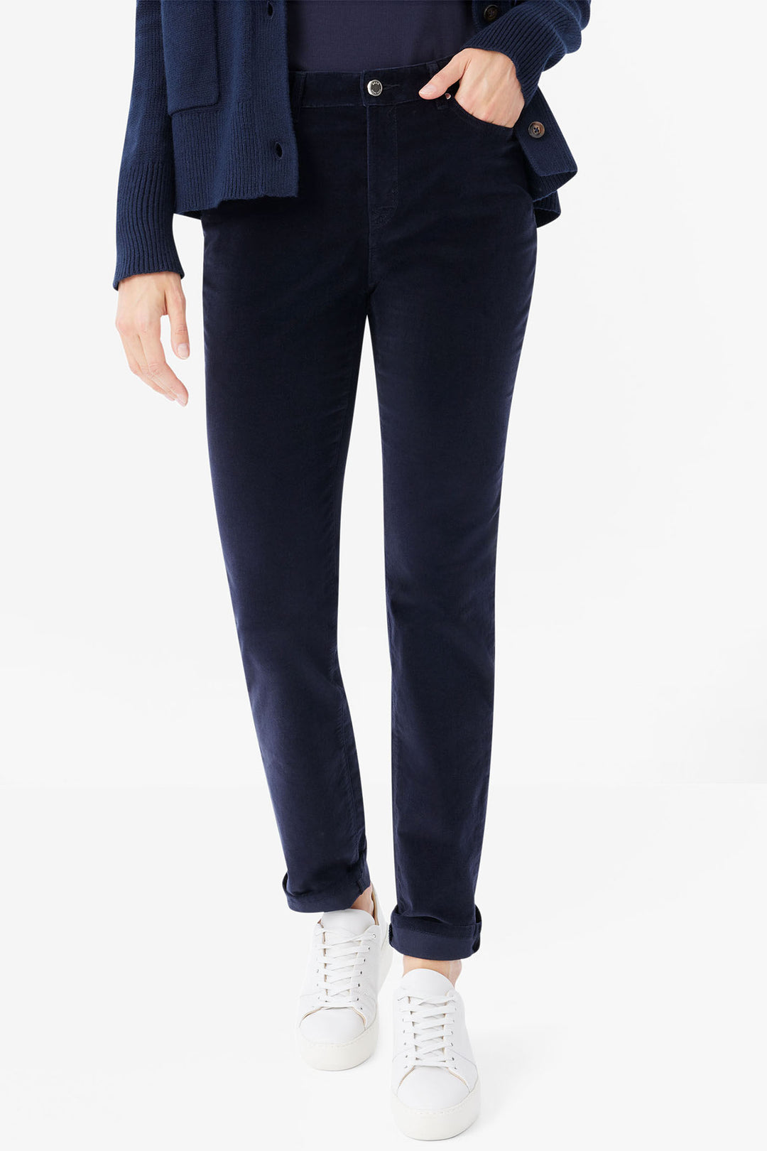 Brax Mary Jeans Navy Velvet 751038 22 09188520 - Shirley Allum Boutique