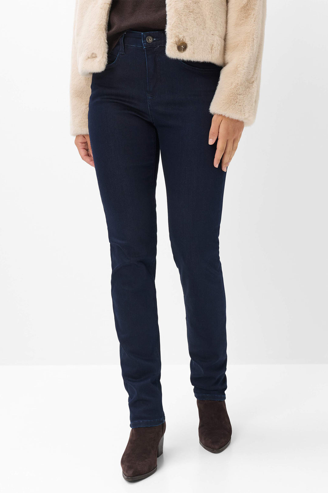 Brax Mary navy skinny jeans, detail view