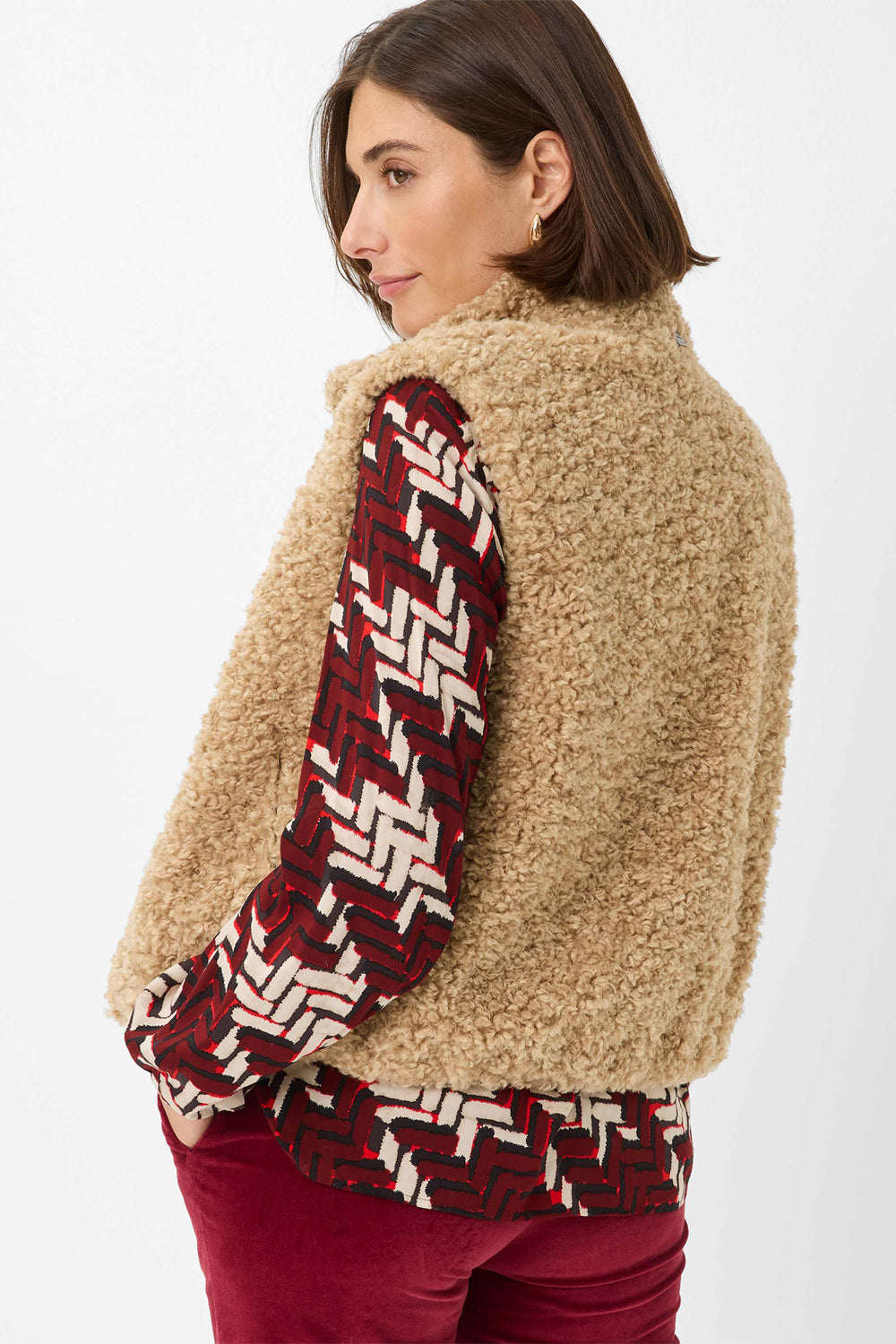 Brax Oslo 97-6508 54 95992240 Walnut Brown Teddy Gilet