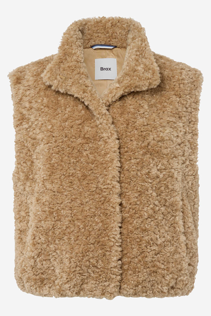 Brax Oslo 97-6508 54 95992240 Walnut Brown Teddy Gilet