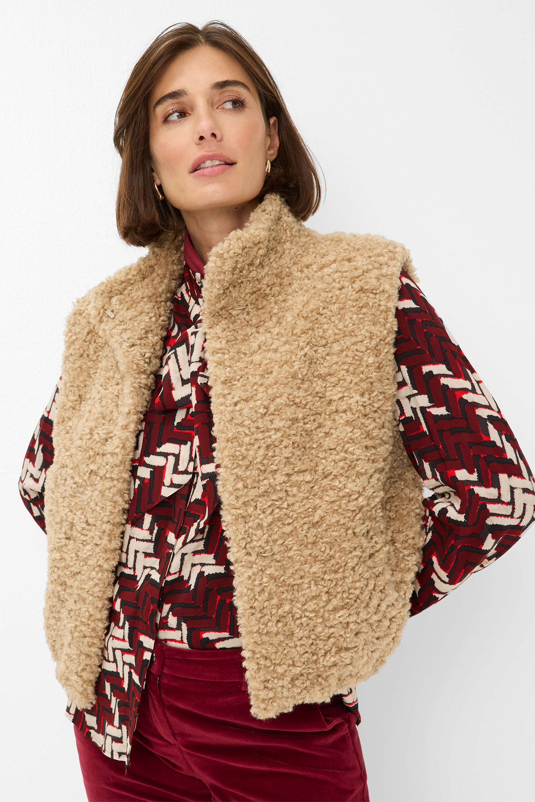 Brax Oslo 97-6508 54 95992240 Walnut Brown Teddy Gilet