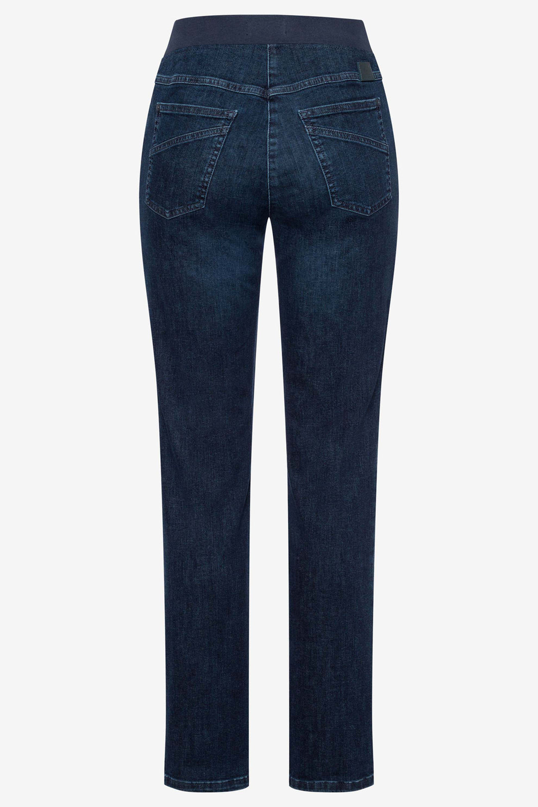 Dark blue jeans on a white background