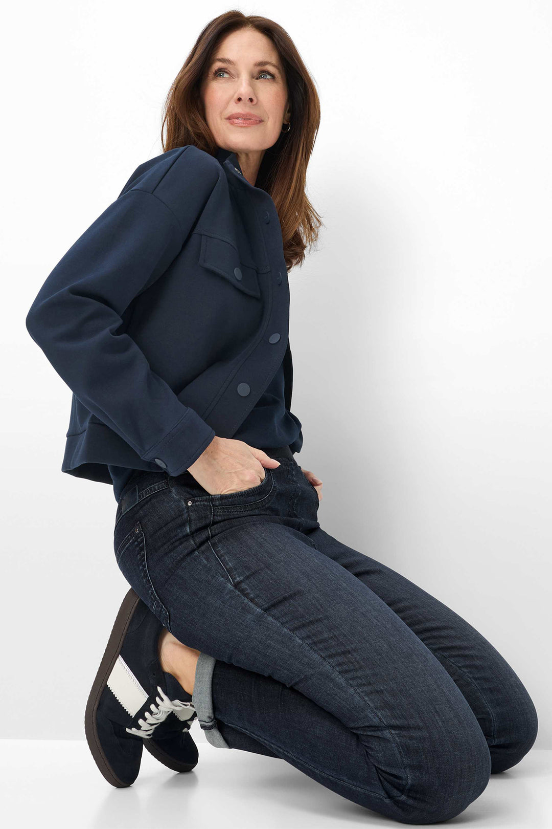 Brax Pamina Fun 11-6308 22 10918620K Denim Dark Blue Pull-On Jeans