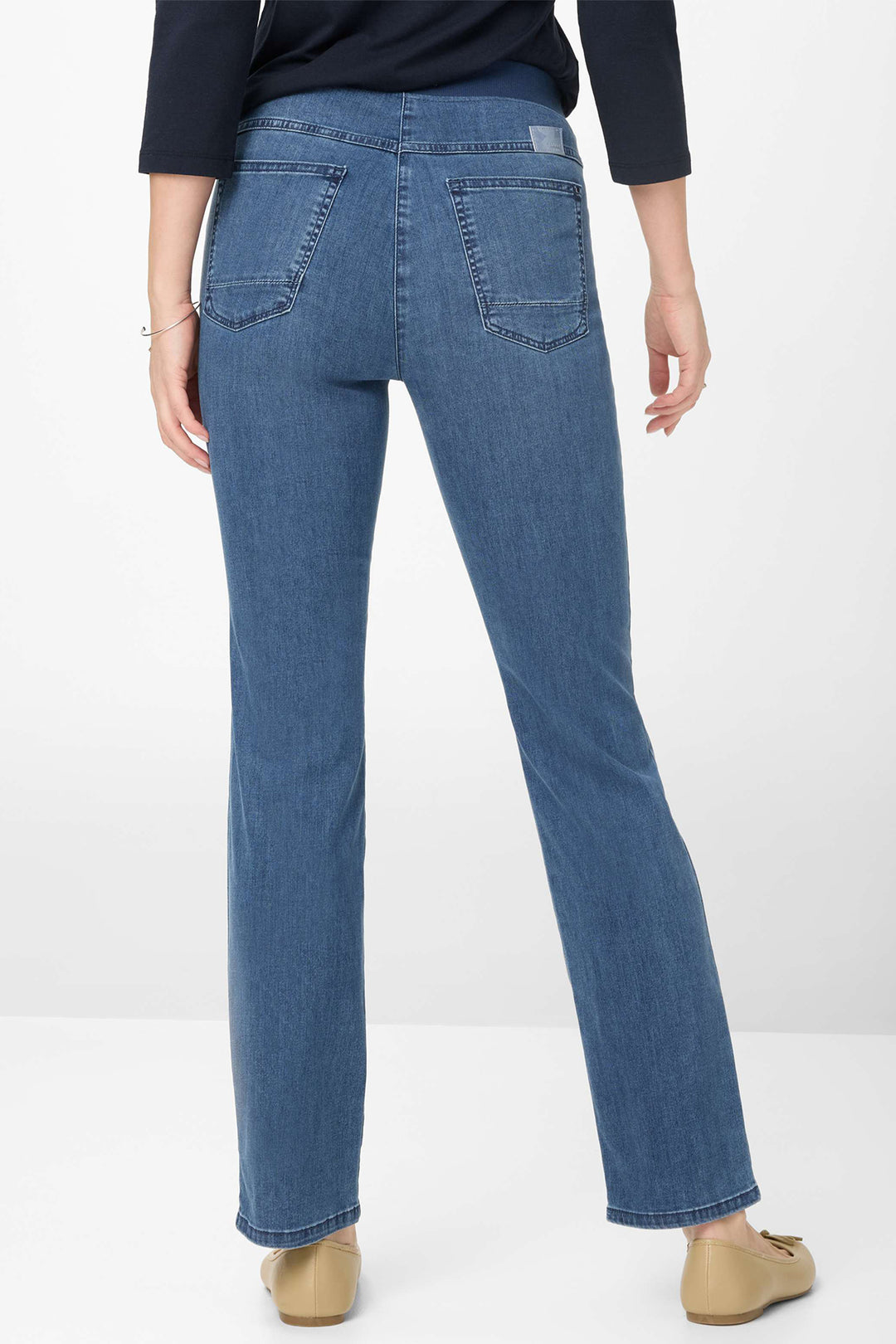 Brax Pamina Fun 11-6308 25 10918620K Blue Denim Stone Used Pull-On Jeans