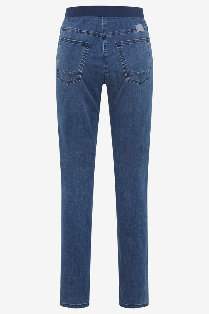 Brax Pamina Fun 11-6308 25 10918620K Blue Denim Stone Used Pull-On Jeans