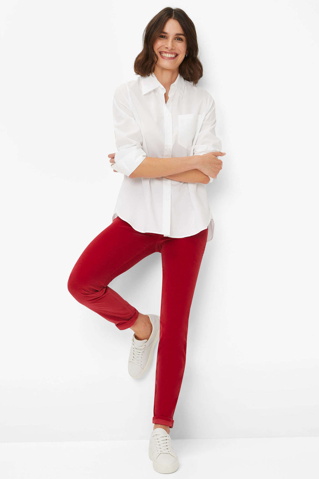 Brax Shakira Jeans Carmine Red Velvet 751038 42 09160820 - Shirley Allum Boutique