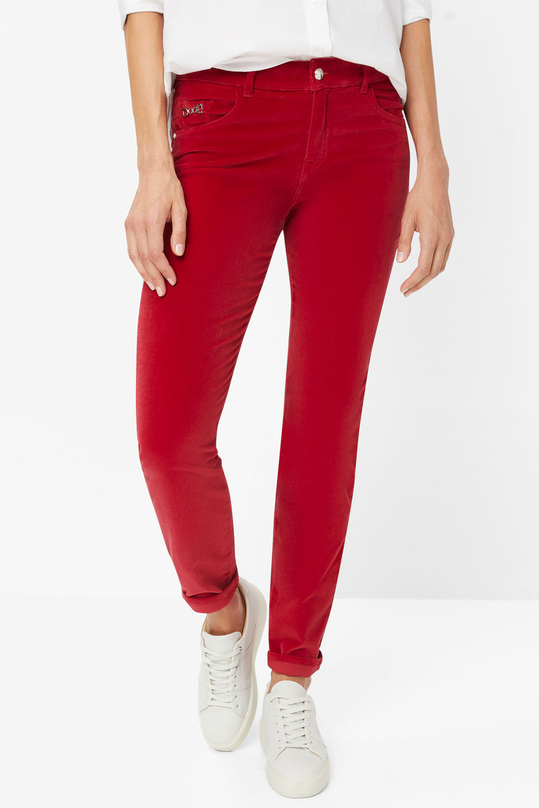 Brax Shakira Jeans Carmine Red Velvet 751038 42 09160820 - Shirley Allum Boutique