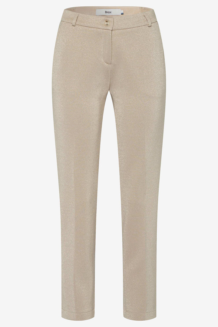 Brax Trousers Maron 76-5058 09212320 54 Pull-On Minimal Houndstooth Beige - Shirley Allum Boutique