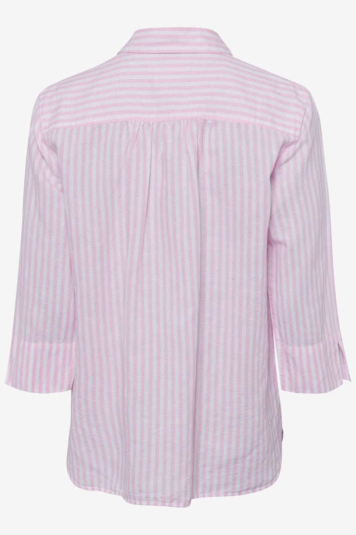 Brax Vicki 44-7568 94120200 48 Rosa Pink Stripe Linen Mix Shirt - Shirley Allum Boutique