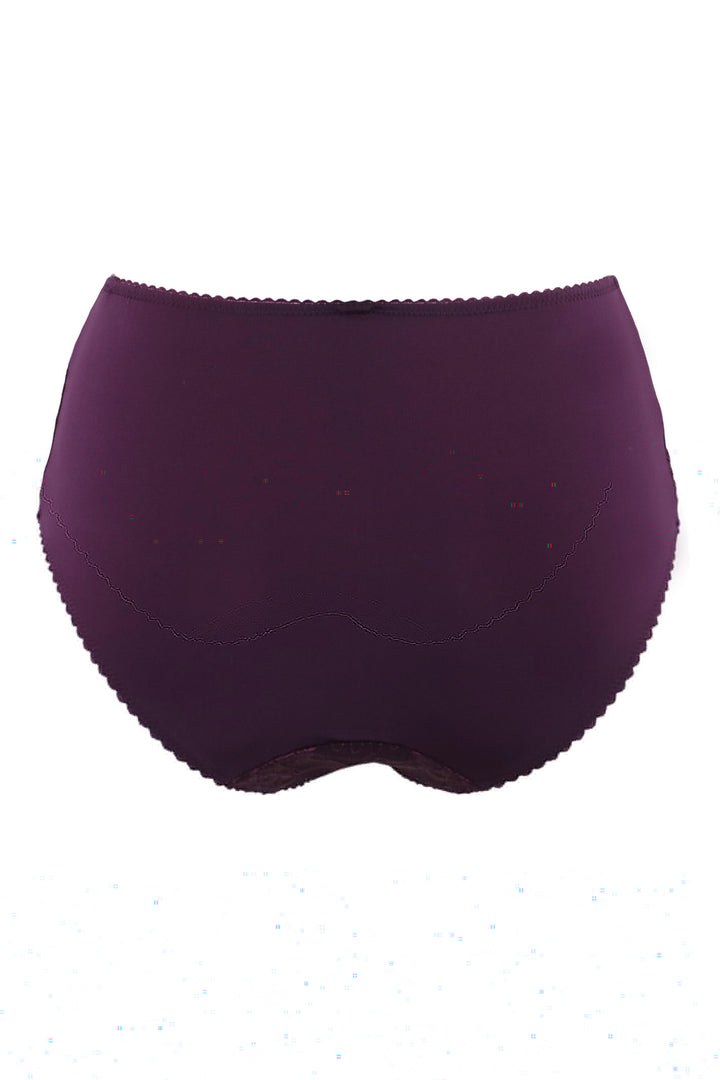 Purple high-waisted underwear on a white background