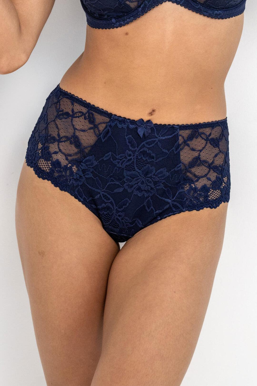 Charnos Rosalind midnight blue lace brief at Shirley Allum