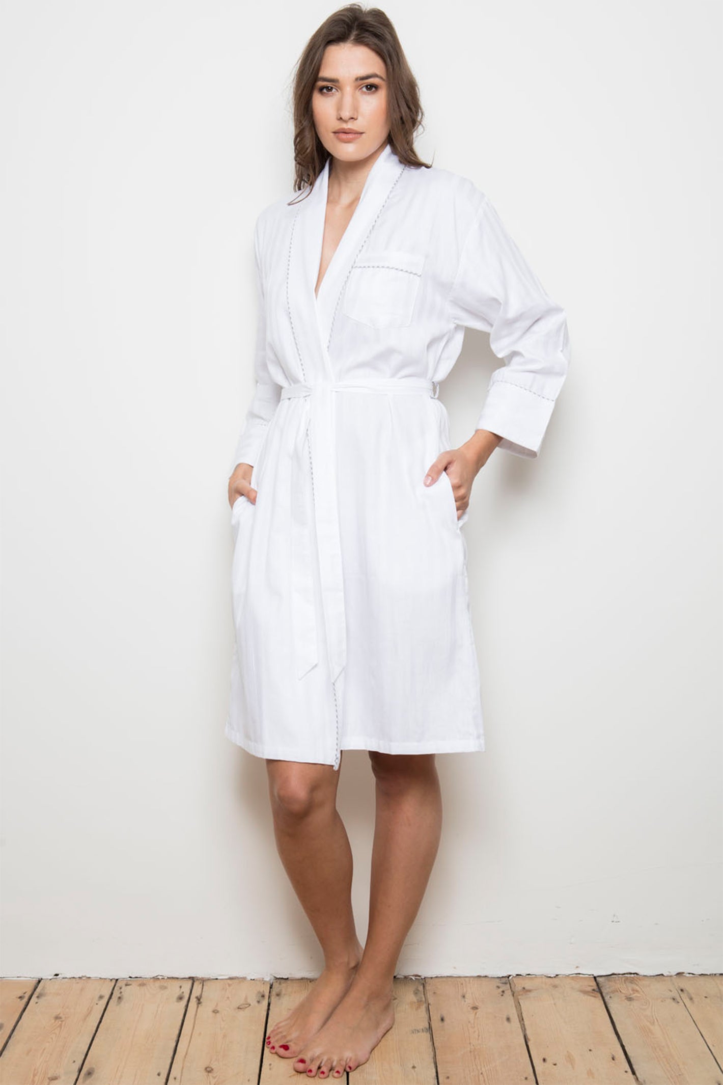 Cottonreal Shawl Robe White Shadow Stripe CRP300-C – Shirley Allum Boutique