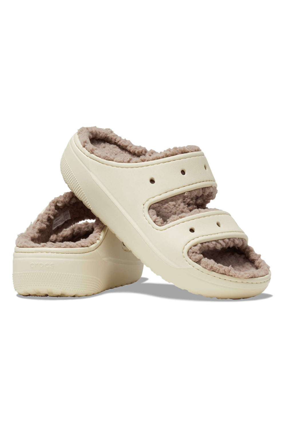 Crocs Classic Cozzzy 20744 Bone Mushroom Sandal - Shirley Allum Boutique