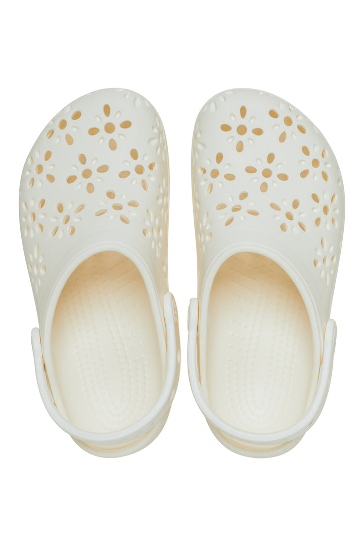 Crocs Classic Floral Cut Out Clog Chalk 210927-0WV - Shirley Allum Boutique