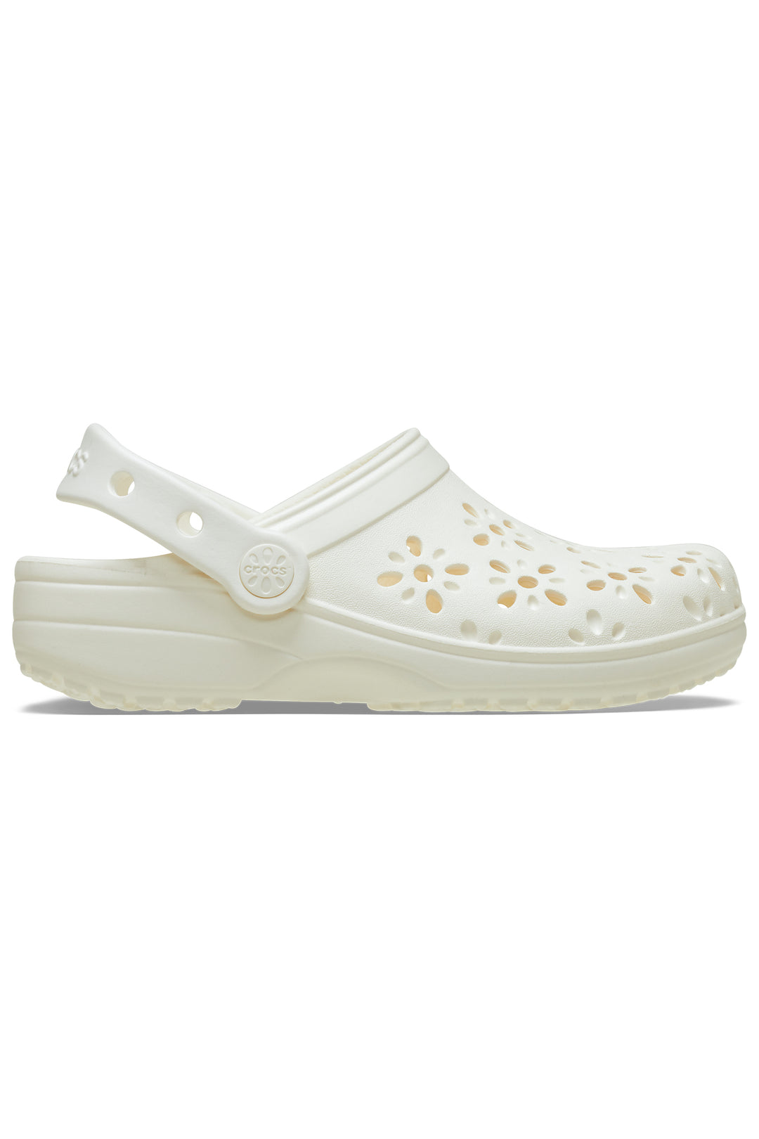 Crocs Classic Floral Cut Out Clog Chalk 210927-0WV - Shirley Allum Boutique