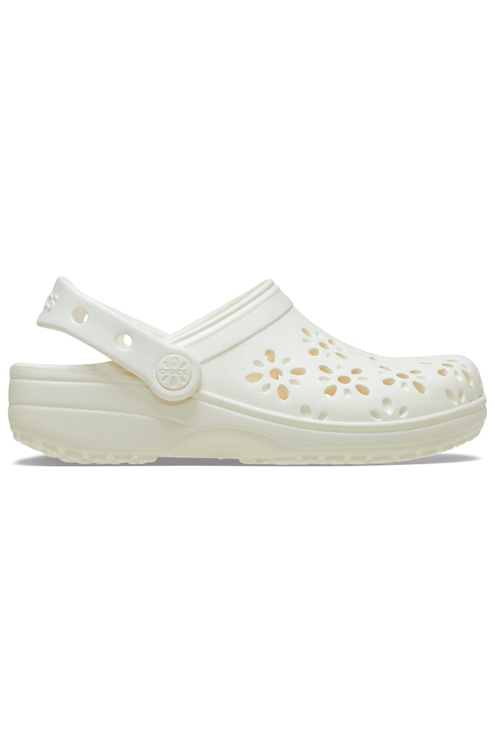 Crocs Classic Floral Cut Out Clog Chalk 210927-0WV - Shirley Allum Boutique