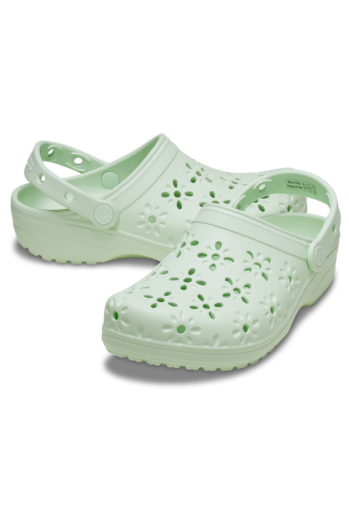 Crocs Classic Floral Cut Out Clog Jade Tint 210927-3YH - Shirley Allum Boutique