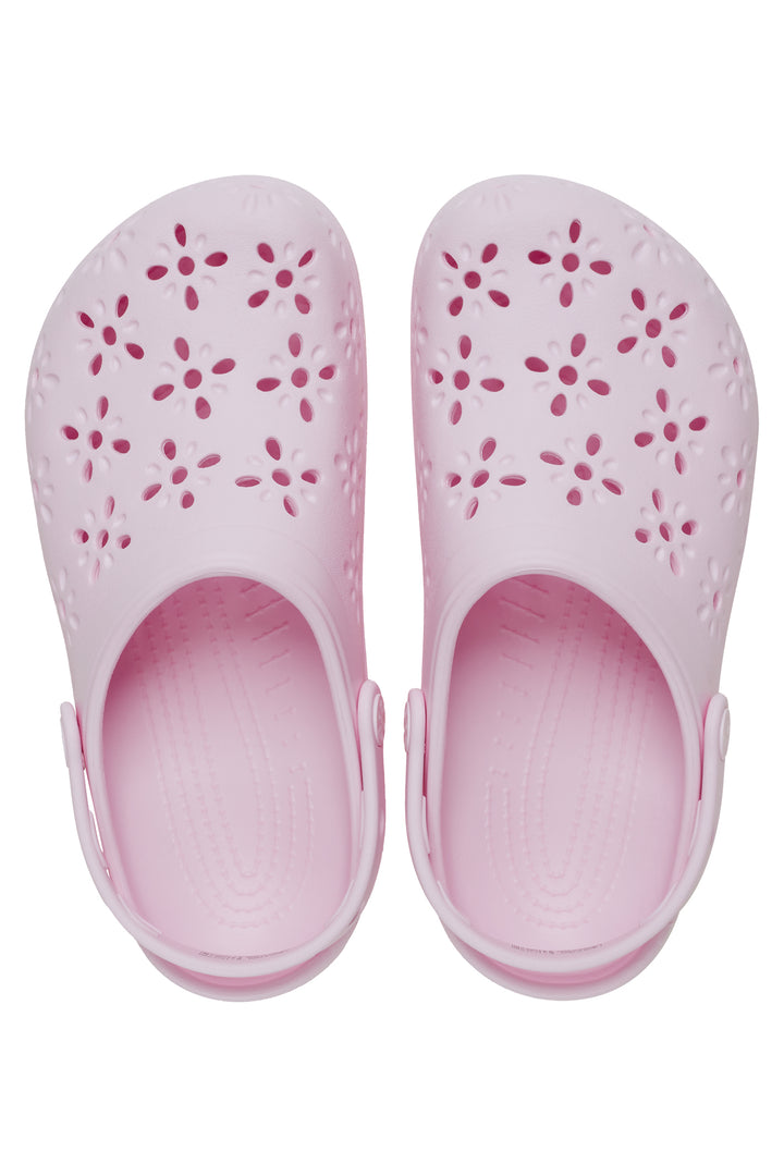 Crocs Classic Floral Cut Out Clog Pink Milk 210927-6ZW - Shirley Allum Boutique