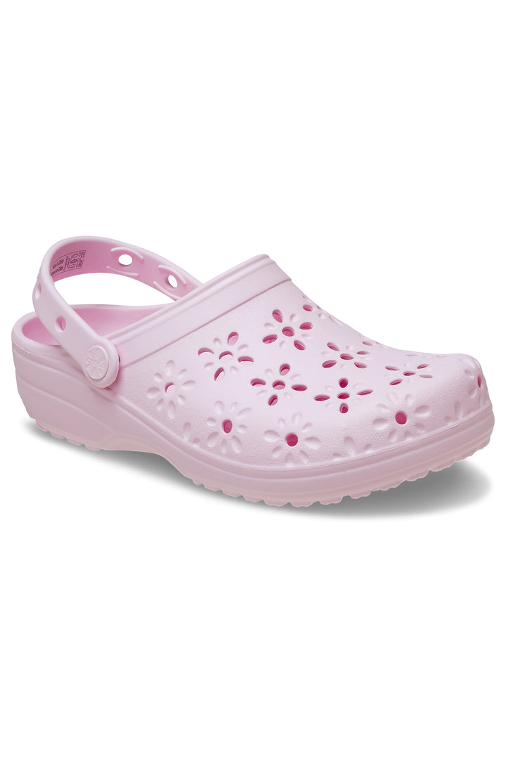 Crocs Classic Floral Cut Out Clog Pink Milk 210927-6ZW - Shirley Allum Boutique