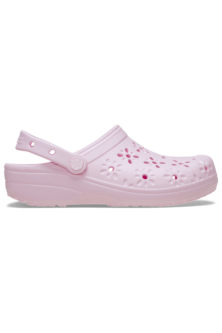 Crocs Classic Floral Cut Out Clog Pink Milk 210927-6ZW - Shirley Allum Boutique