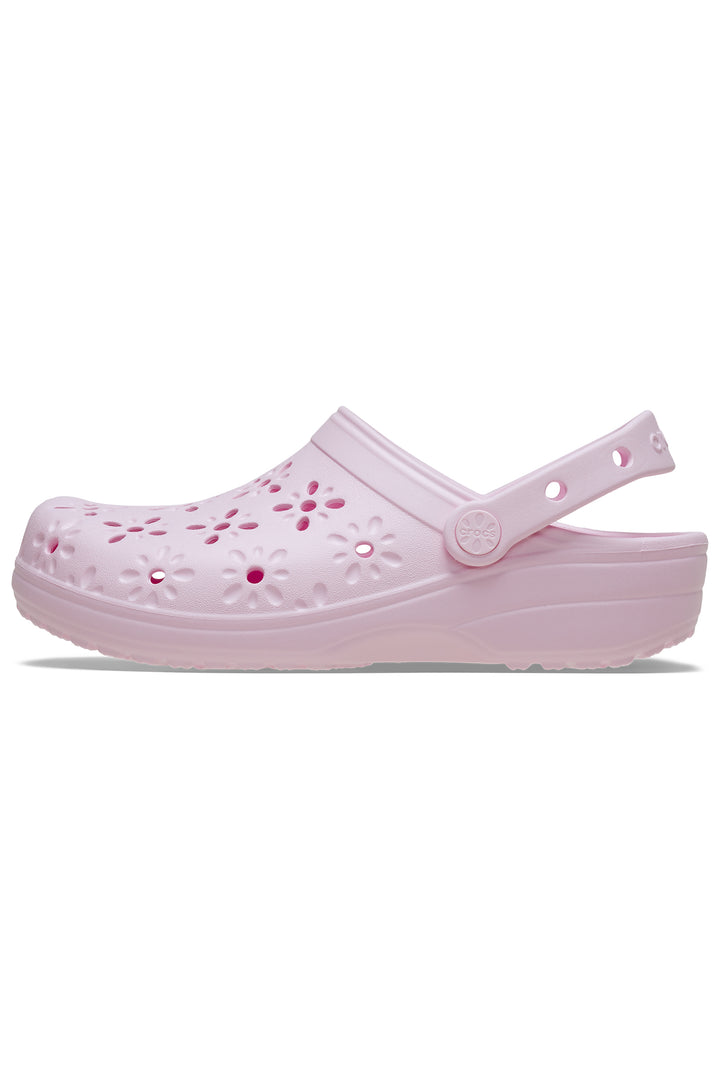 Crocs Classic Floral Cut Out Clog Pink Milk 210927-6ZW - Shirley Allum Boutique
