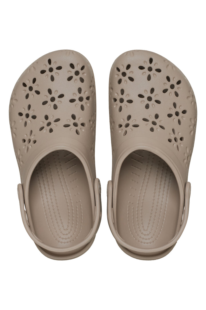 Crocs Classic Floral Cut Out Clog Taupe 210927-214 - Shirley Allum Boutique