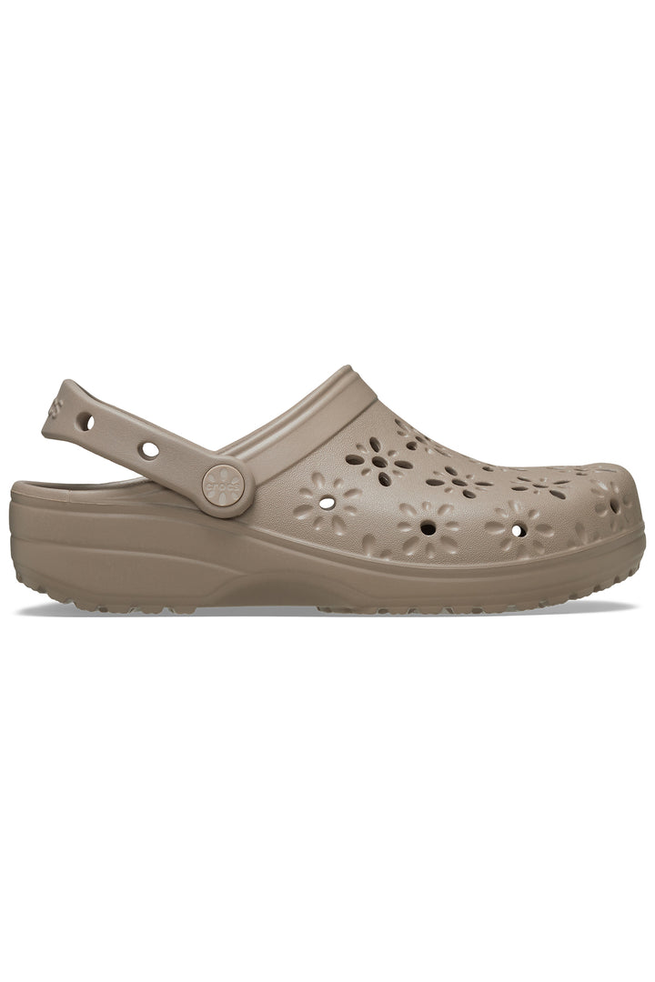 Crocs Classic Floral Cut Out Clog Taupe 210927-214 - Shirley Allum Boutique