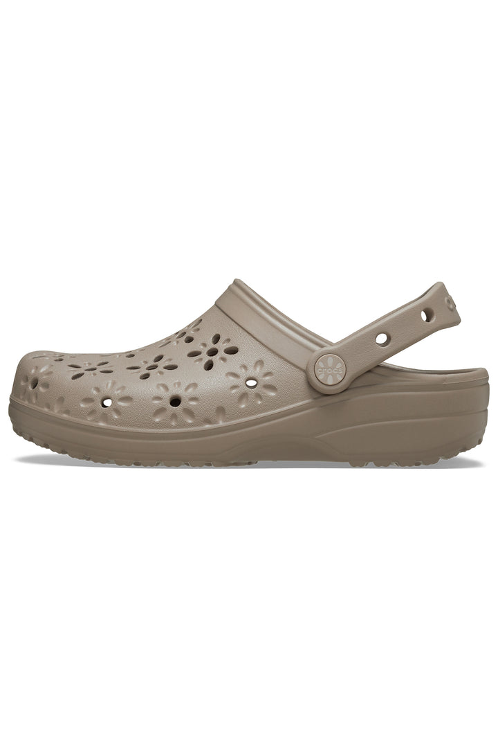 Crocs Classic Floral Cut Out Clog Taupe 210927-214 - Shirley Allum Boutique
