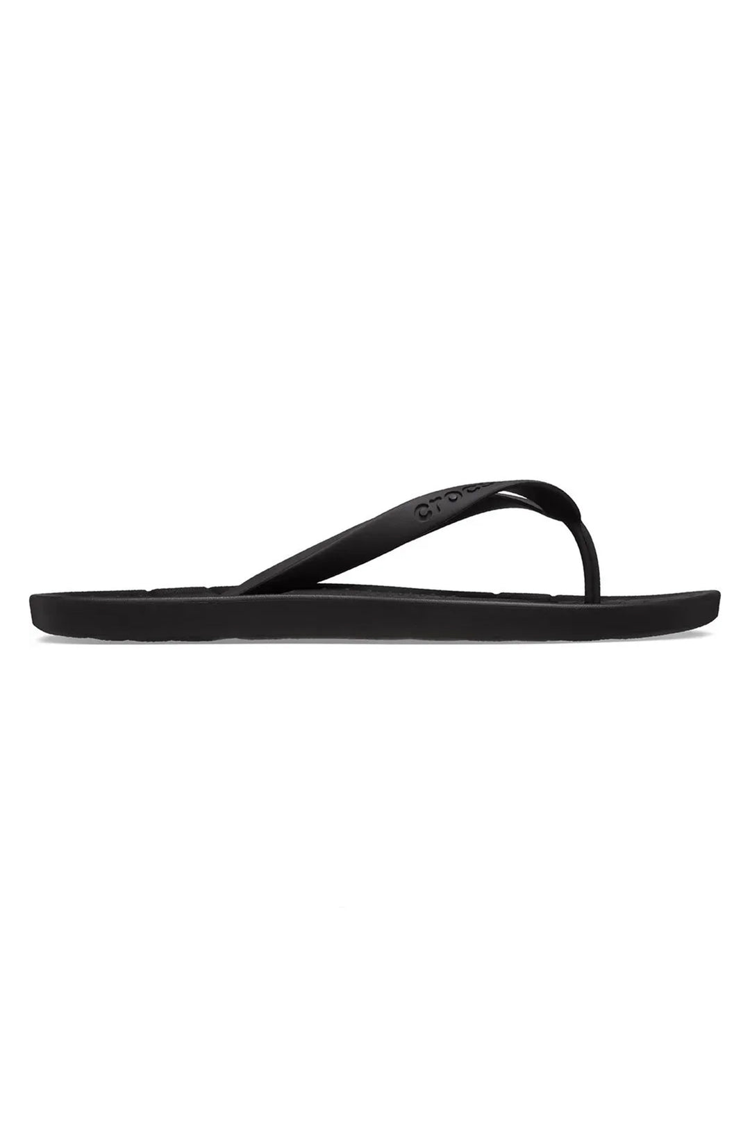 Black flip-flop sandal on a white background