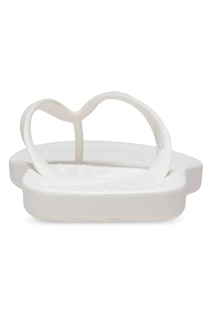 White baby seat with heart-shaped handle on a white background