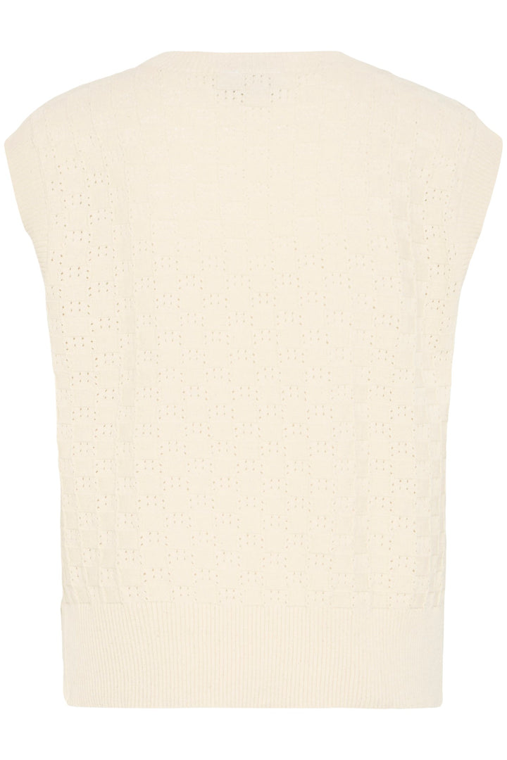 Fransa FRSAMMY Whisper White Sleeveless Jumper Vest 20617626 110701