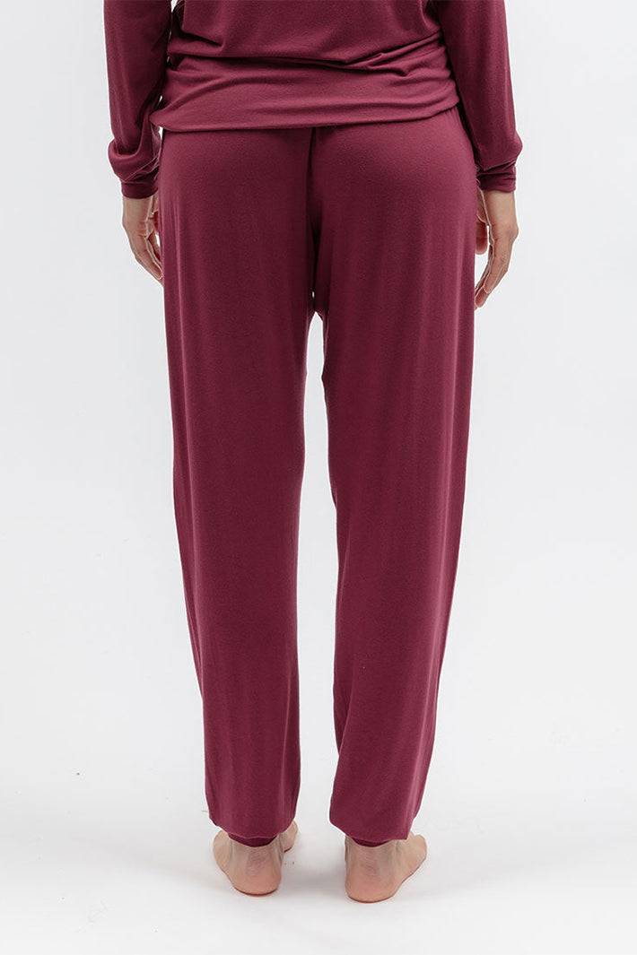Cyberjammies 2689 Blush Botanica Berry Red Jersey Pyjama Bottoms, back view